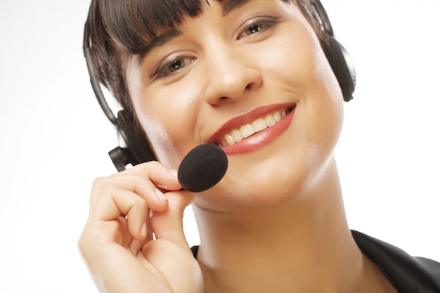 Close up portrait of Woman customer service worker