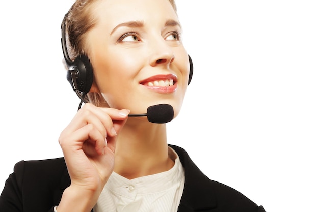 Close up portrait of Woman customer service worker