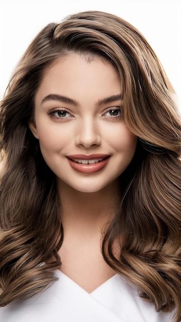 Close up portrait of young beautiful woman isolated