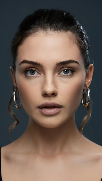 Close up portrait of young beautiful woman isolated