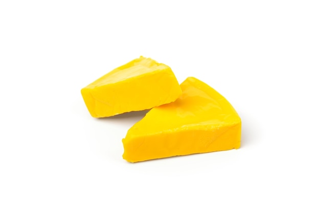 Close up processed cheese in studio