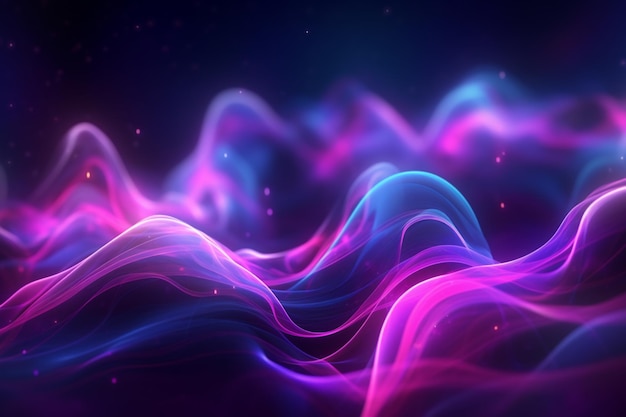 A close up of a purple and blue wave with light generative ai