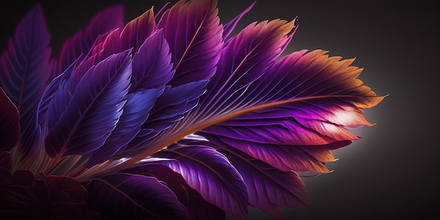 A close up of a purple flower on a black background generative AI