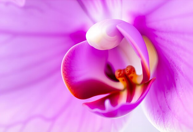 Photo a close up of a purple flower with a yellow stamen