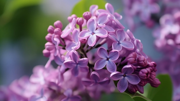 A close up of purple lilac flowers