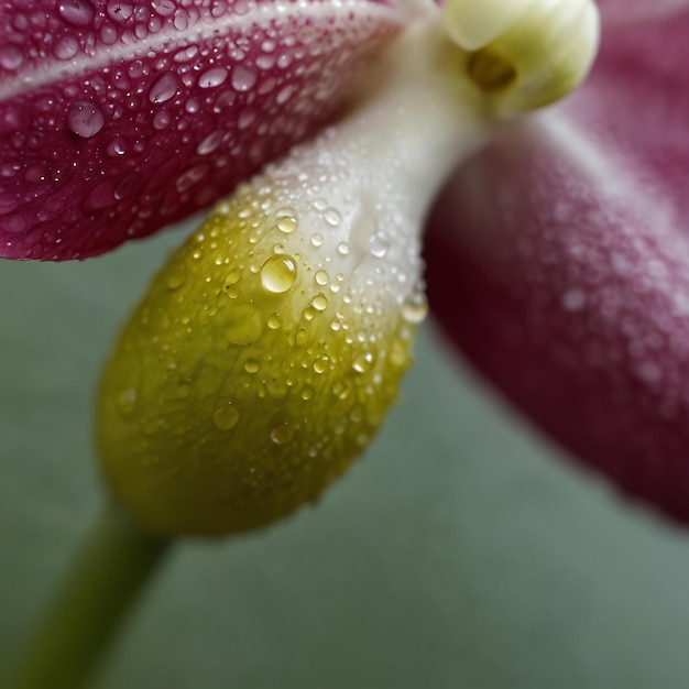 Photo a close up of a purple orchid with a yellow center