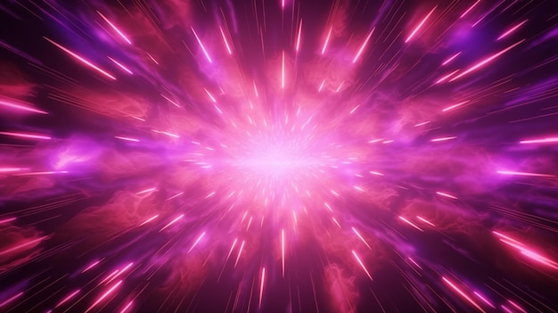 A close up of a purple and red fireworks with a black background generative ai