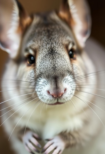 Photo a close up of a rabbit  s face with whiskers