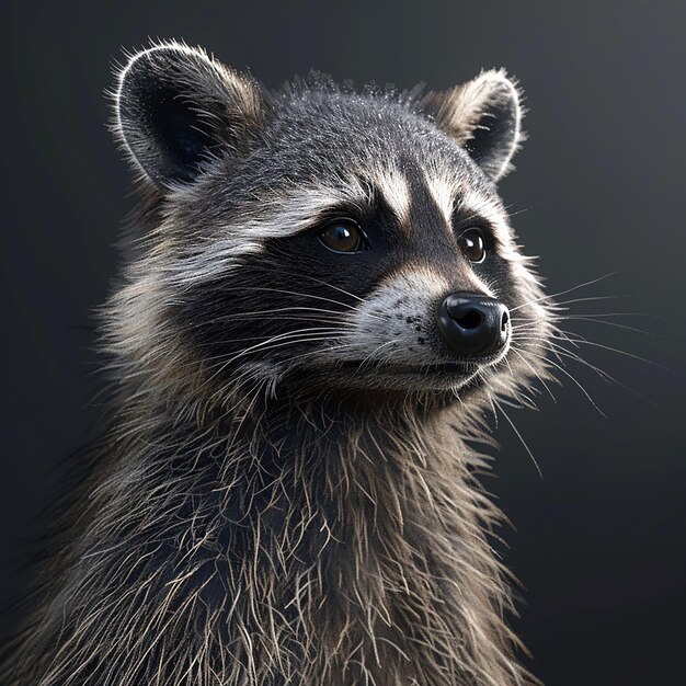 a close up of a raccoon with the eyes open