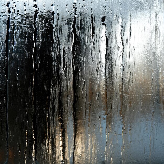 Photo close up of raincovered window