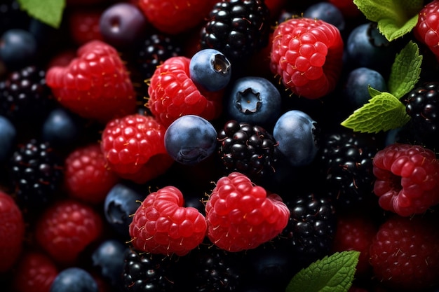 A close up of raspberries, raspberries, and raspberries.