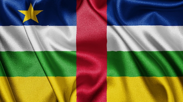 Close up realistic texture flag of Central African Republic