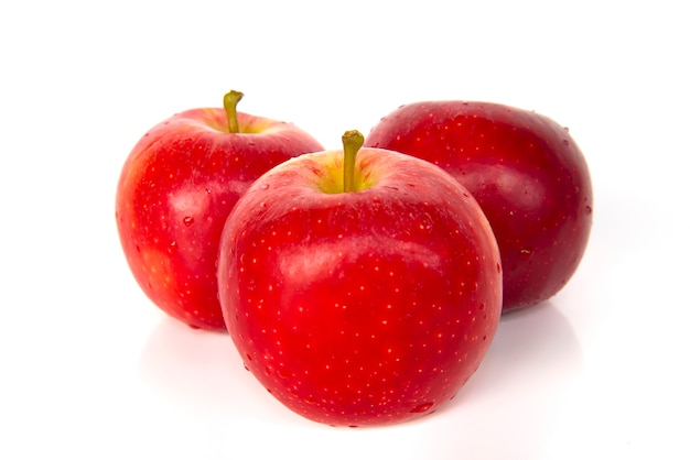 Close up red apple Switzerland isolated on a white background