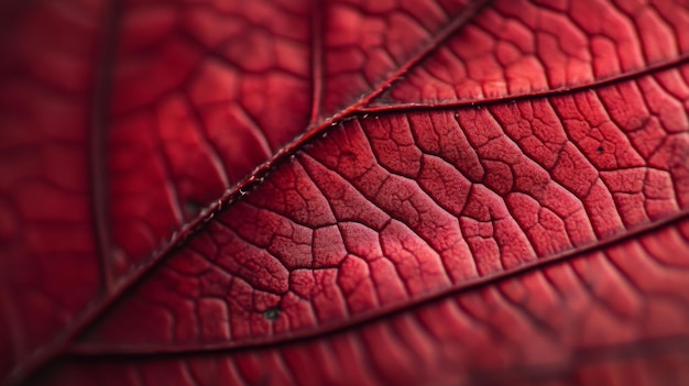 Photo close up red autumn leaf texture nature texture of leaf macro