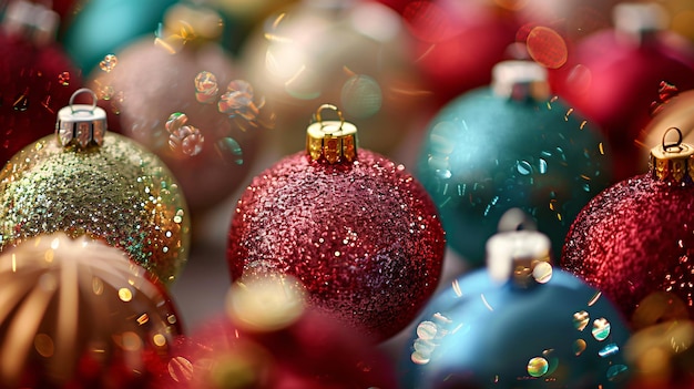 a close up of a red and blue bauble with a blue background