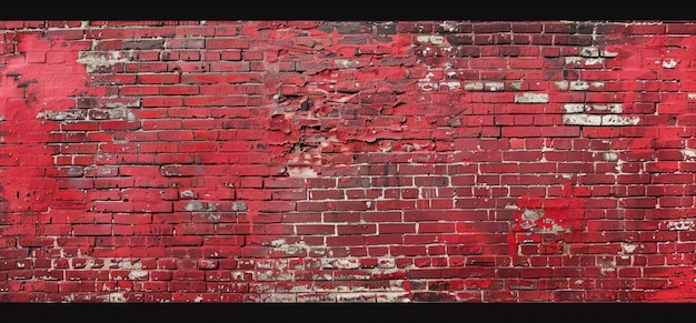 A close up of a red brick wall with a dark background