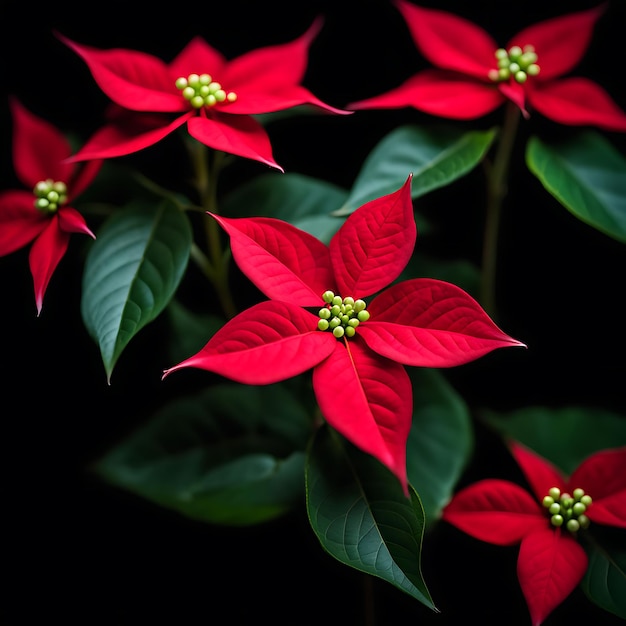 Photo a close up of a red and green plant with a green flower