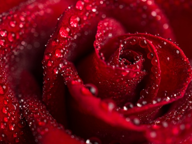 Close up red rose flower