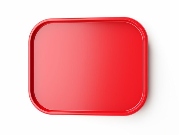 a close up of a red tray on a white surface generative ai