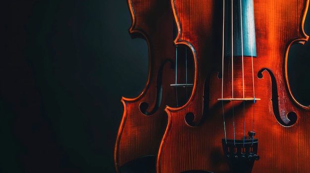 Close Up Of A Red Violin In Front Of A Black Background