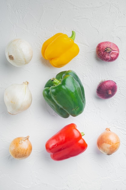 Close up on ripe colorful bell peppers