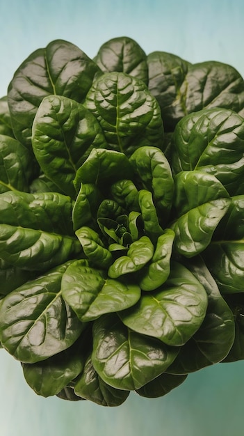 Photo close up of ripe growing spinach