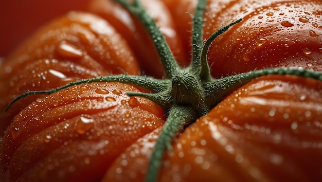 Photo a close up of a ripe orange fruit with water drops