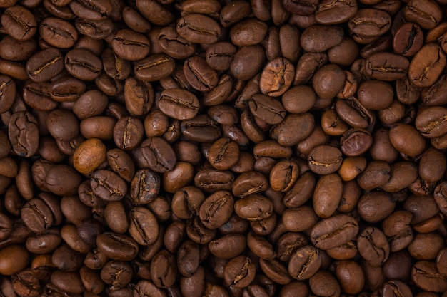 Close-up of roasted coffee beans