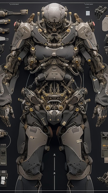 a close up of a robot with a lot of different parts generative ai