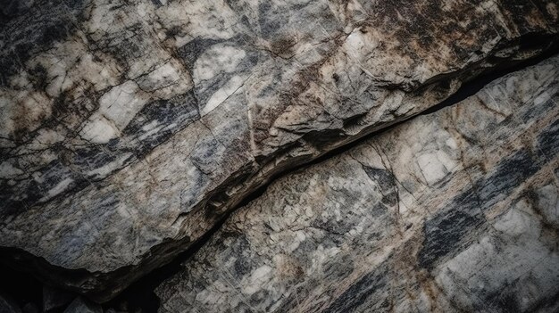 A close up of a rock with a black and white pattern.