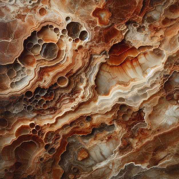 a close up of a rock with a brown and white speckled surface