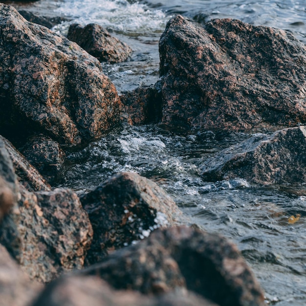 Close-up of rocks in sea