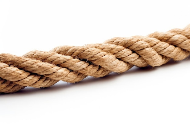 Close up of a rope on a white background