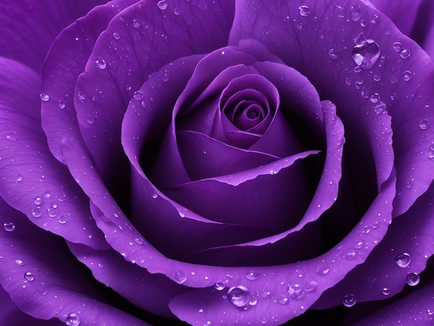 close up of A rose petals with fresh water droplets