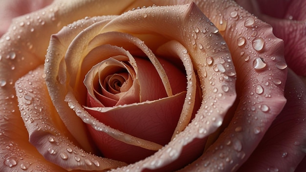 Photo a close up of a rose with water drops on it