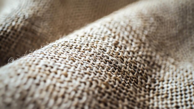 Close up of the rough texture of burlap fabric