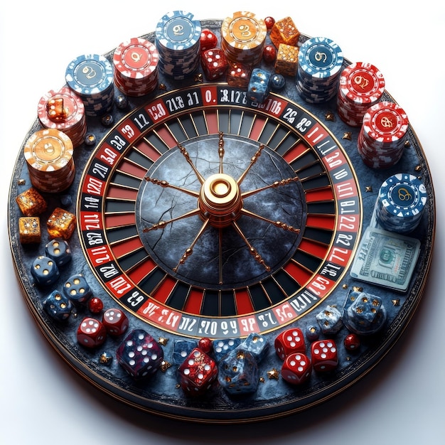 a close up of a roulette clock with a red and black face