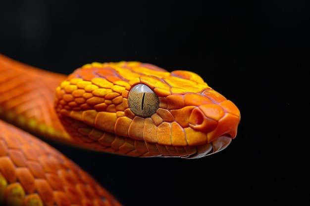 Close up of a Royal Python snake Reticulated python