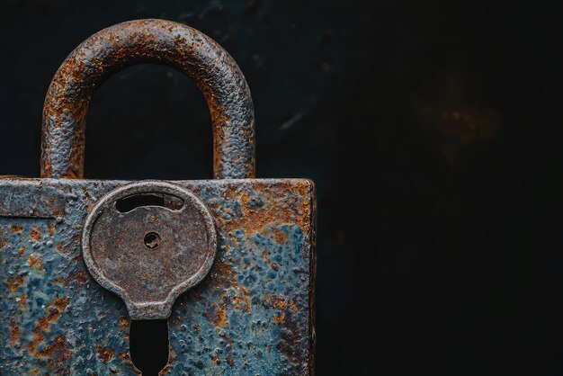 Photo a close up of rusted metal lock with sinister keyhole evokes mystery