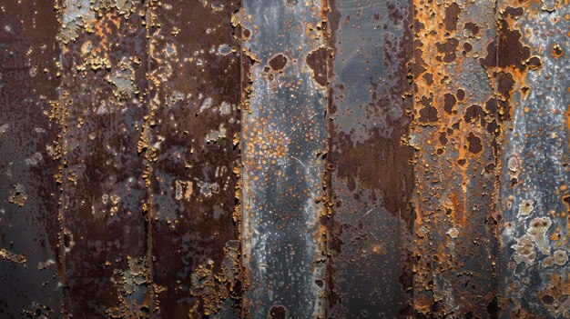 Photo close up of rusted metal panels