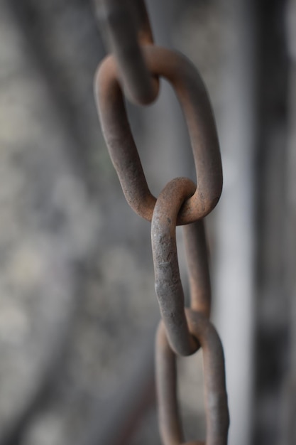 Photo close-up of rusty metal chain