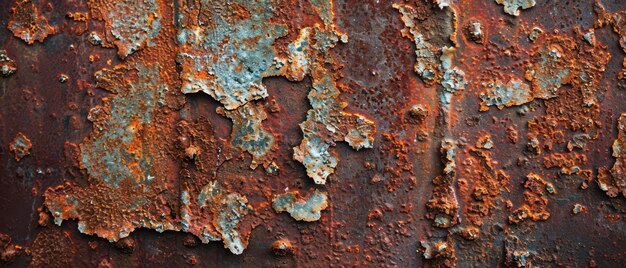 Photo close up of rusty metal surface with flaking paint