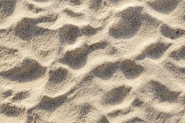 a close up of the sand with a few small footprints