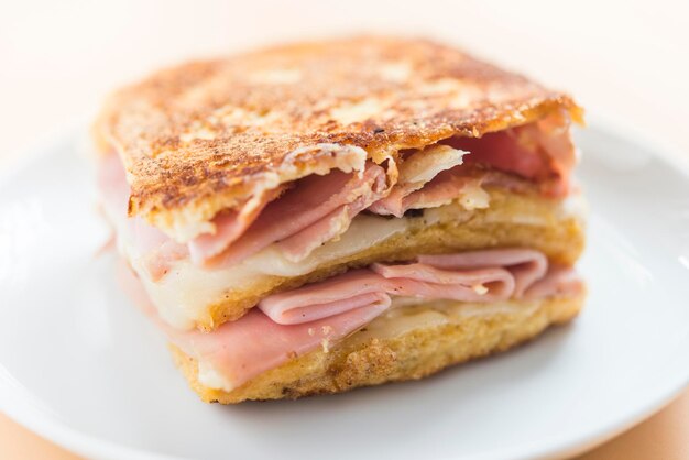 Close-up of sandwich served in plate