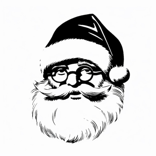 a close up of a santa claus face with glasses and a beard generative ai