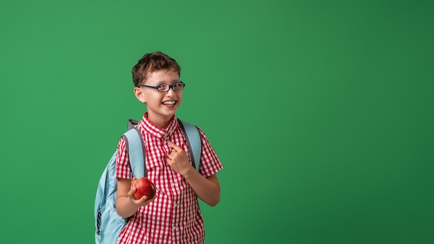 Close up on school boy having fun