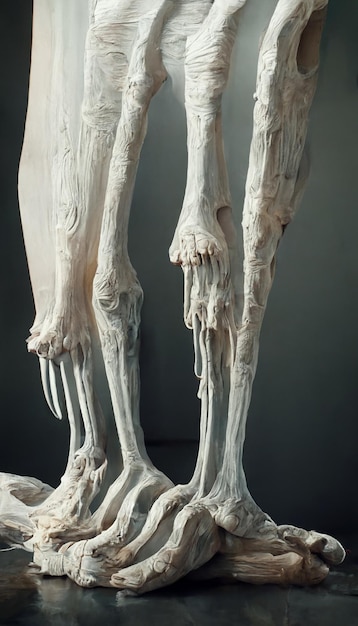 A close up of sculpture horses foot generative ai