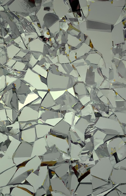 Close up of shattered glass created using generative ai technology