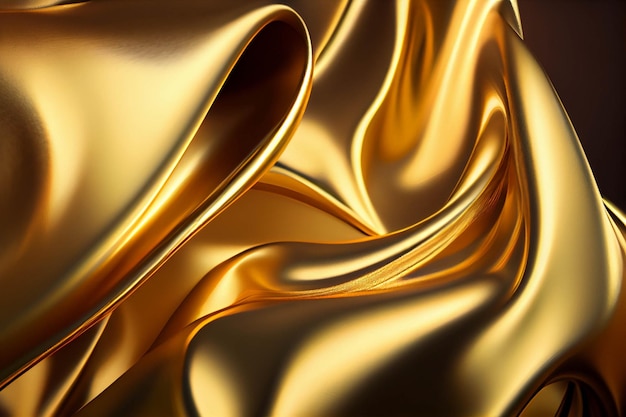 Close up of a shiny gold cloth generative ai