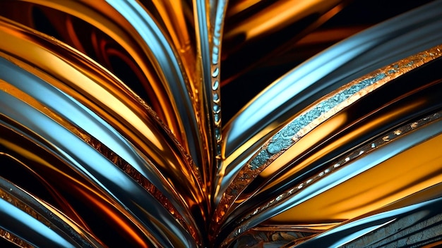 A close up of a shiny metal object with the golden color of the water